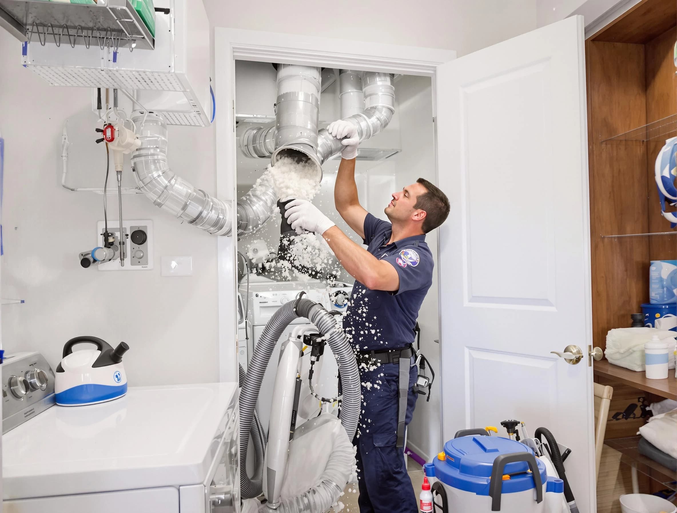 Needham Dryer Vent Cleaning technician delivering thorough residential dryer vent cleaning service in Needham