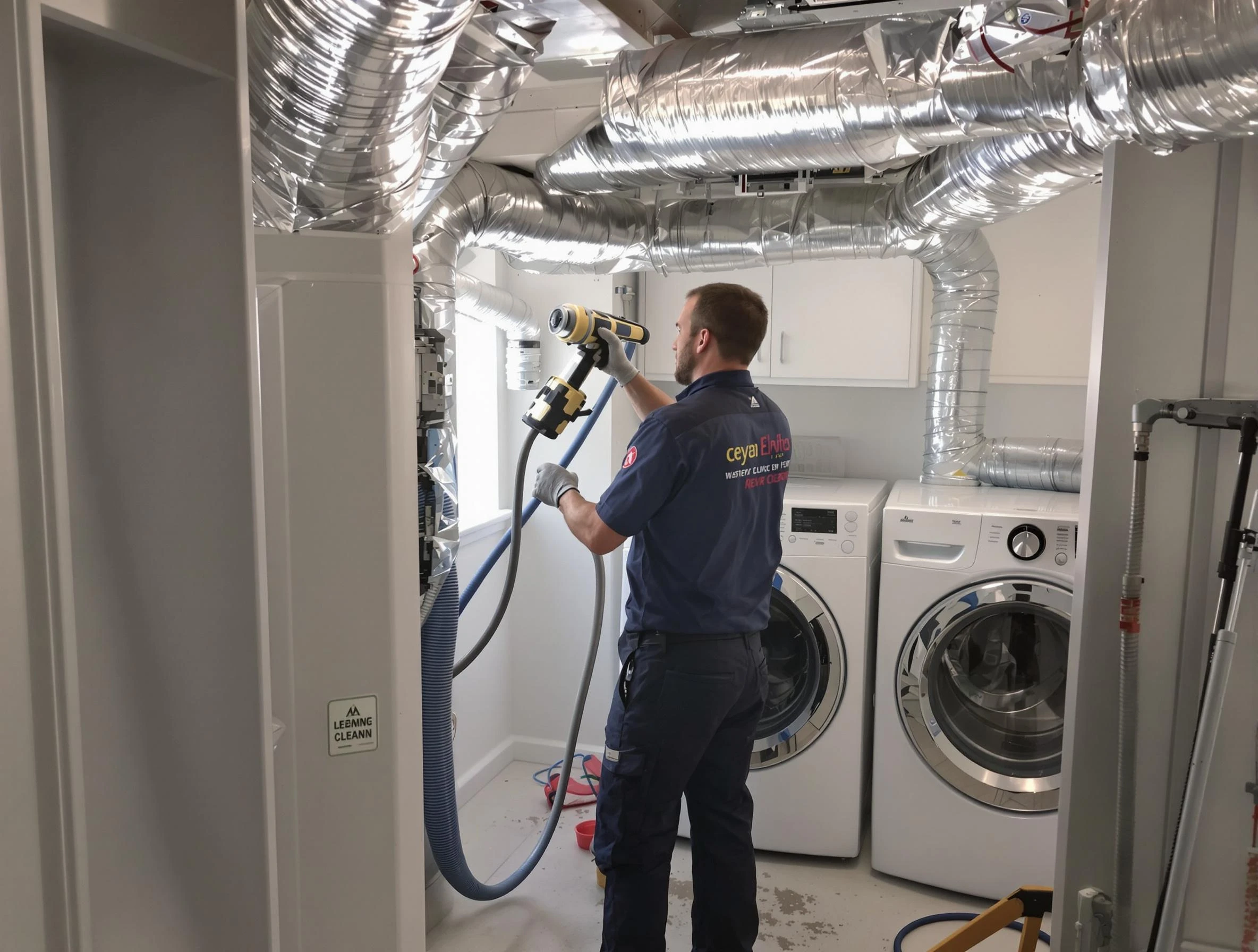 Needham Dryer Vent Cleaning specialist using advanced equipment for thorough duct cleaning in Needham